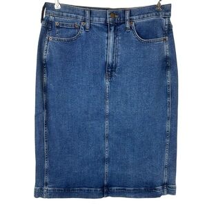 J. Crew Stretch Denim Midi Skirt